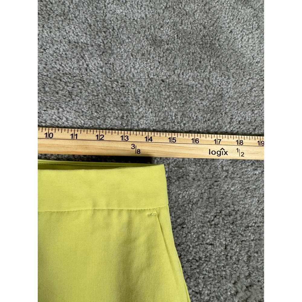 Zara Womens Slim Fit Ankle Pants Lime Green Chartreuse Size 6 Stretch Trousers - Picture 5 of 6